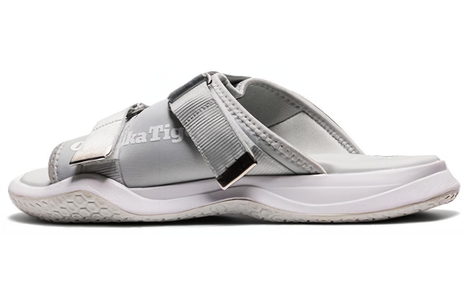 Onitsuka Tiger OHBORI SLIDER 2.0 Buckle Trendy Versatile Sports Anti-Slip Flip-Flops Unisex Silver 2