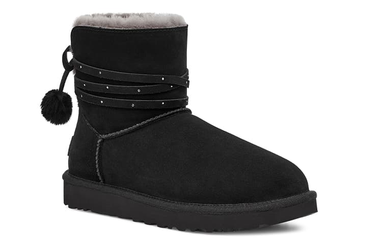 UGG Mini Bailey Bow Pom 'Black' Women's 6