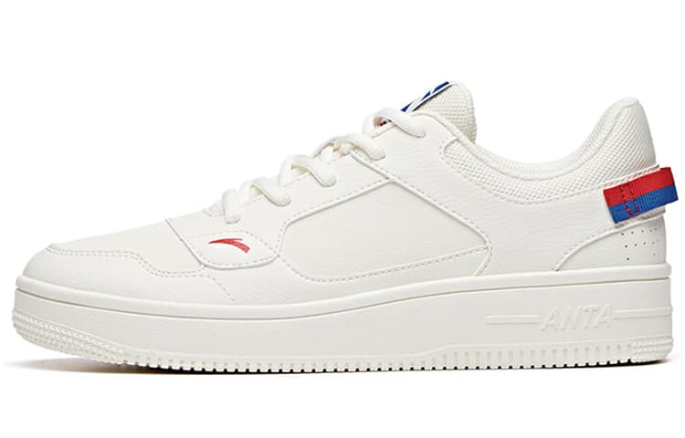 Anta Slip Resistant Coverage Low Top Skateboard Shoes Men's White Blue Red 2