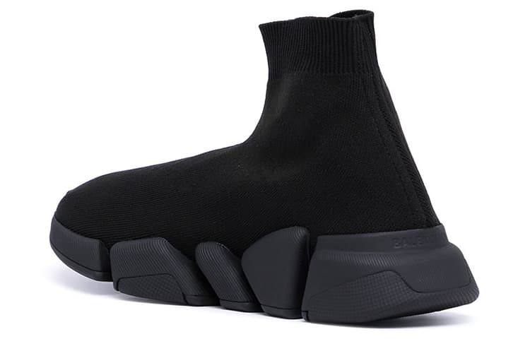 Balenciaga Speed 2.0 Sneakers 'Black Shiny Knit With Black Sole Unit' Women's 5