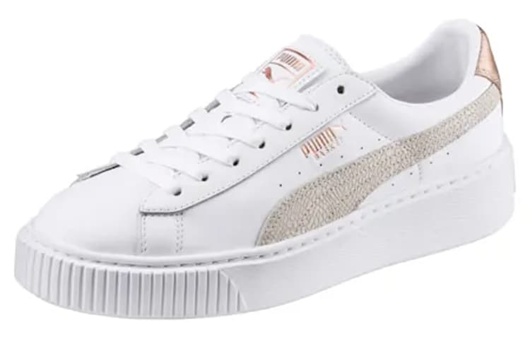 PUMA Basket Platform Euphoria Rg 'White Gray Gold' Women's 6