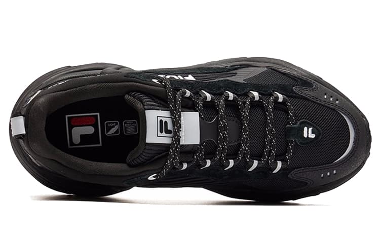 FILA Damping Wearable Platform Clunky Shoes Black Women's 6