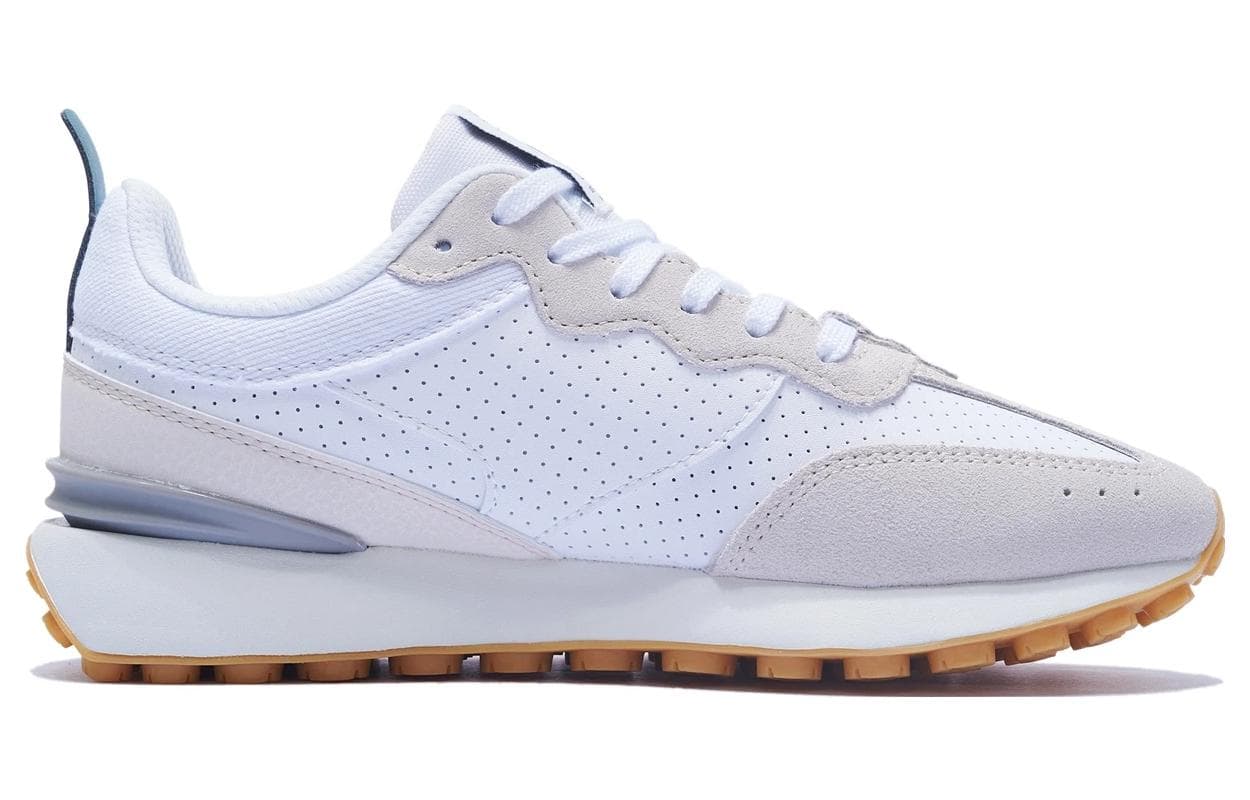 LiNing Fangyuan Classic Anti-Slip Wear-Resistant Low-Top Sports Casual Shoes Women's White Gray Green 4