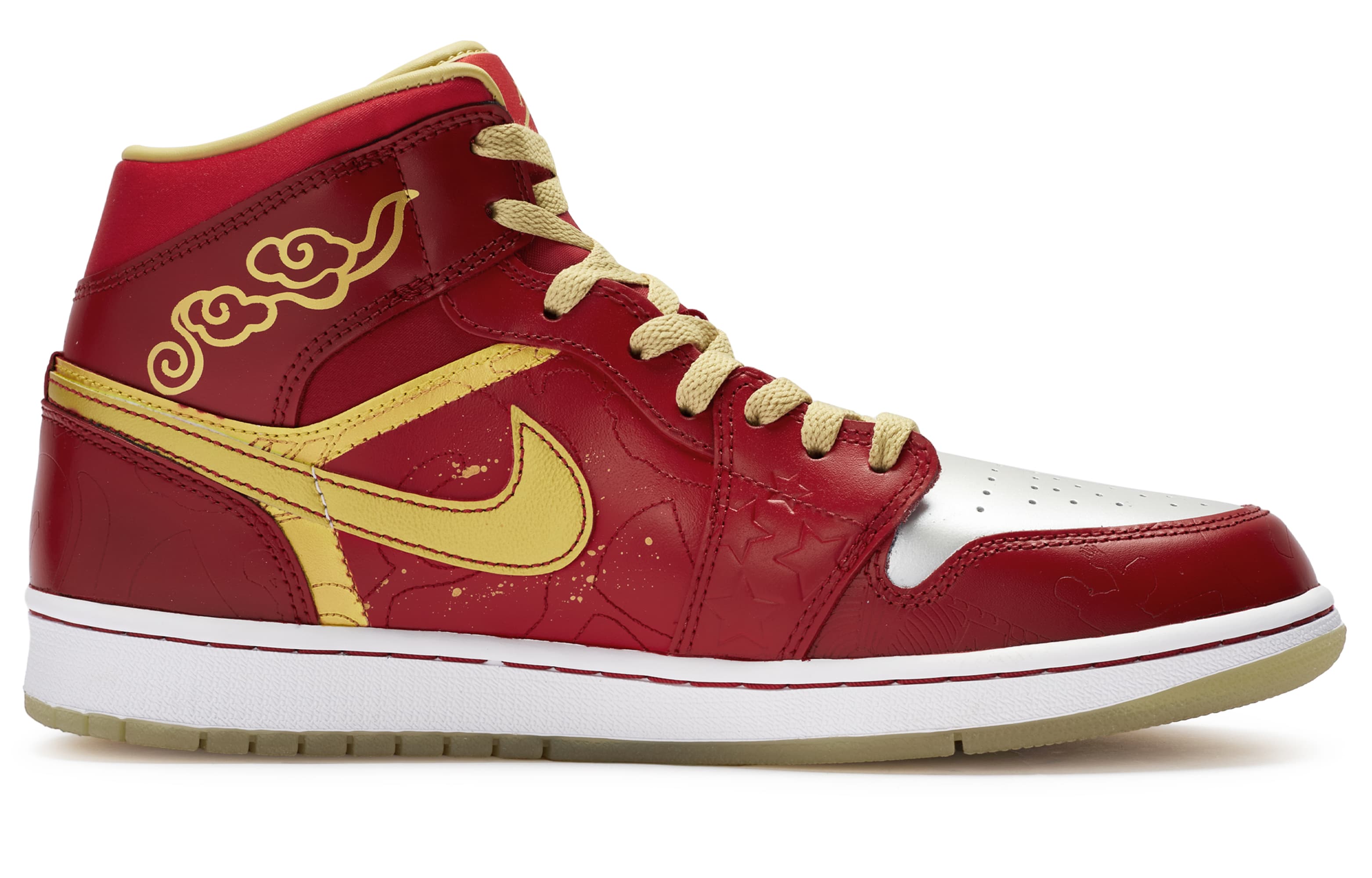 JORDAN Air JORDAN 1 Vintage Basketball Shoes Unisex High-Top Silver 4
