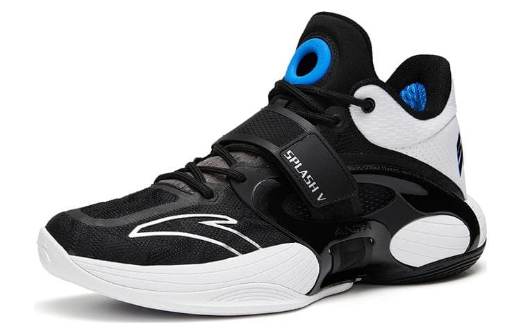 Anta KT-SPLASH-V Tiger Whale Cushioning Anti-Slip And Wear-Resistant Mid-Top Basketball Shoes Black White 4