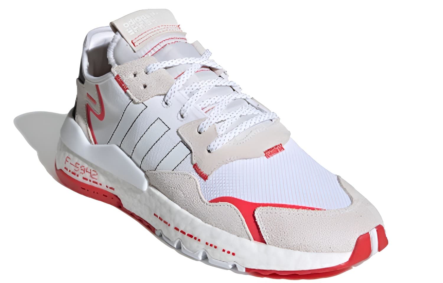 Adidas Originals Nite Jogger 'White Black Grey Red' 6