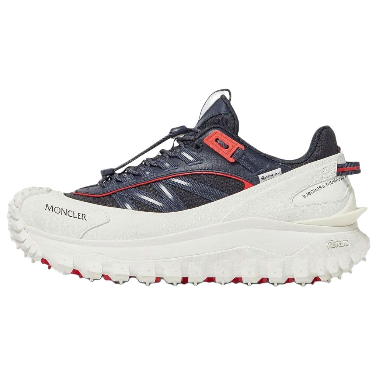 Moncler Trailgrip Round Toe Drawstring 4.5cm Low-Top Dad Shoes Men's White Blue