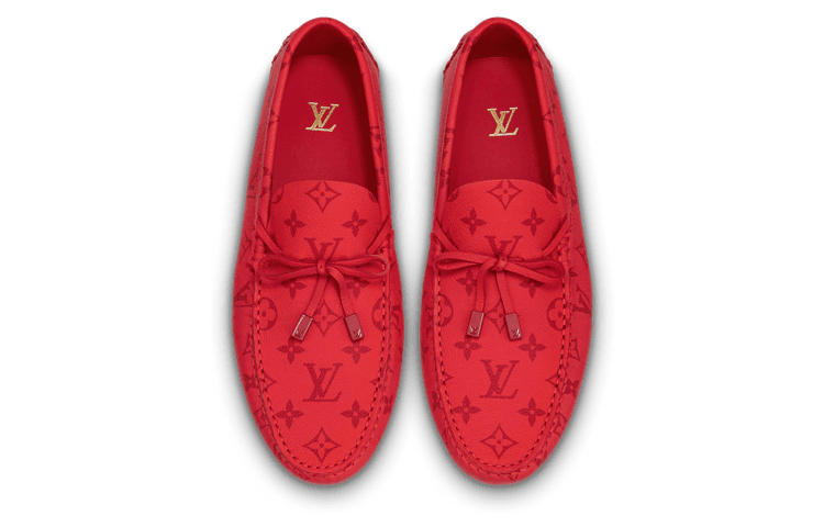 LOUIS VUITTON Driver Moccasin Shoes 'Red Monogram' 3