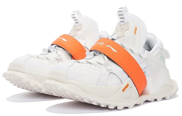 LiNing Pan Gu Casual Shoes Women's Low-Top White Orange 6