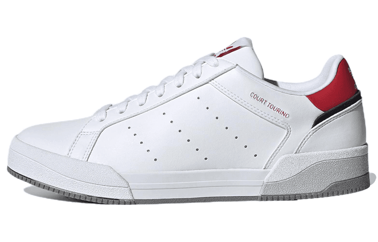 Adidas Originals Court Tourino Slip-Resistant Cushioning Wear-Resistant Low-Top Skateboard Shoes Unisex White Red 2