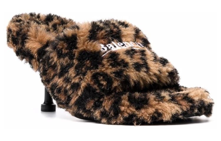 Balenciaga Furry Slide Slippers Women's Black Brown 3