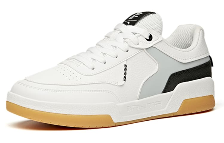 Anta Coverage Anti-Slip And Wear-Resistant Lightweight Low-Top Skateboard Shoes Men's White Gray Black 6