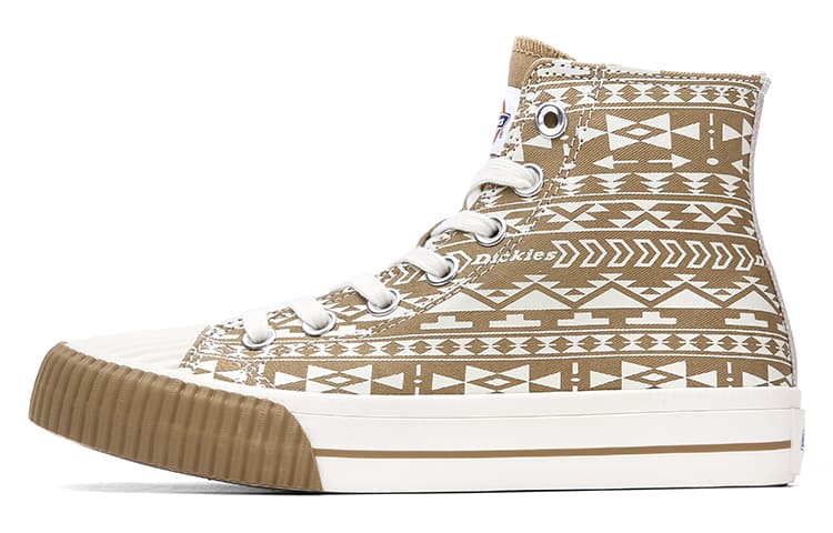 Dickies Anti-Slip Wear-Resistant High-Top Canvas Shoes Women's Khaki 2