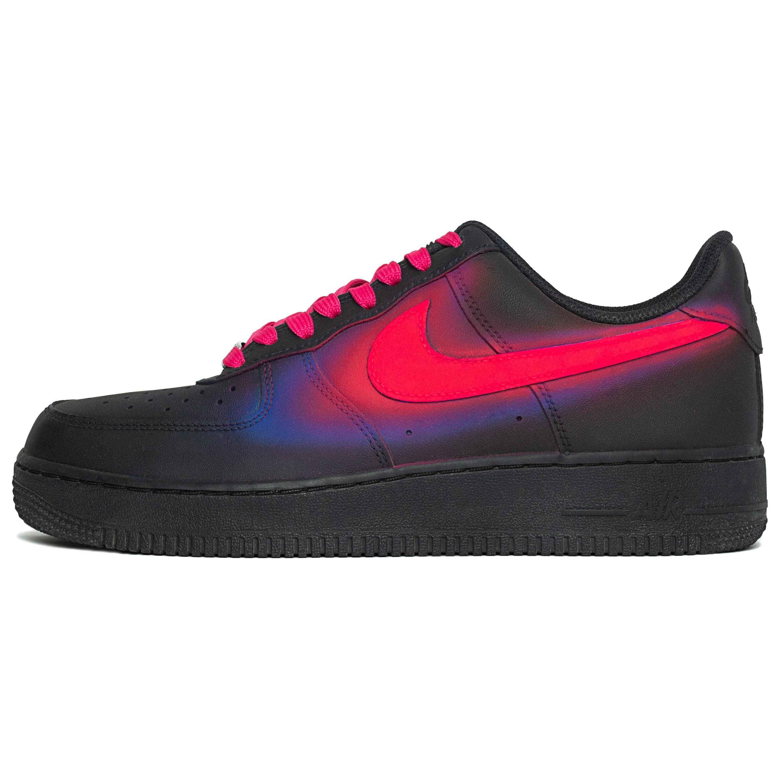 Nike Air Force 1 Low-Top Skateboard Shoes Men's Pink Black 4