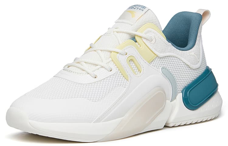 ANTA Rubik's Cube Casual Shoes Men Low-Top Ivory White/Beige/Watermelon Grey 3