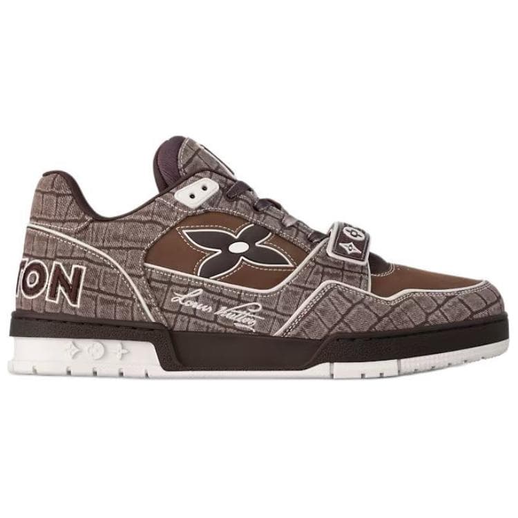 LOUIS VUITTON Trainer Low-Top Skateboard Shoes Men's Brown 3