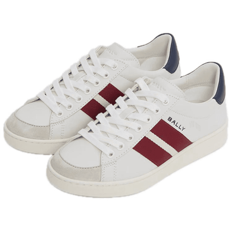 BALLY Leather Round-Toe Lace-Up Low-Top Sneakers Women's White 6
