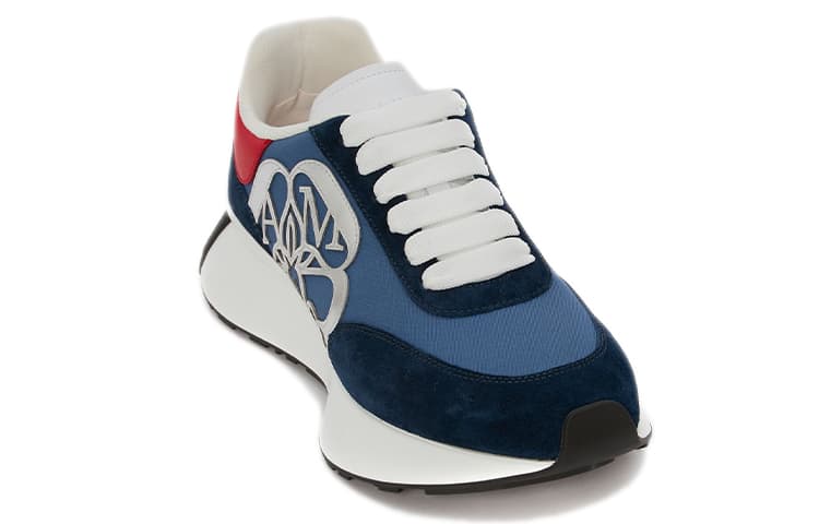 Alexander McQueen Sprint Runner Navy Red Silver tone Women's 6