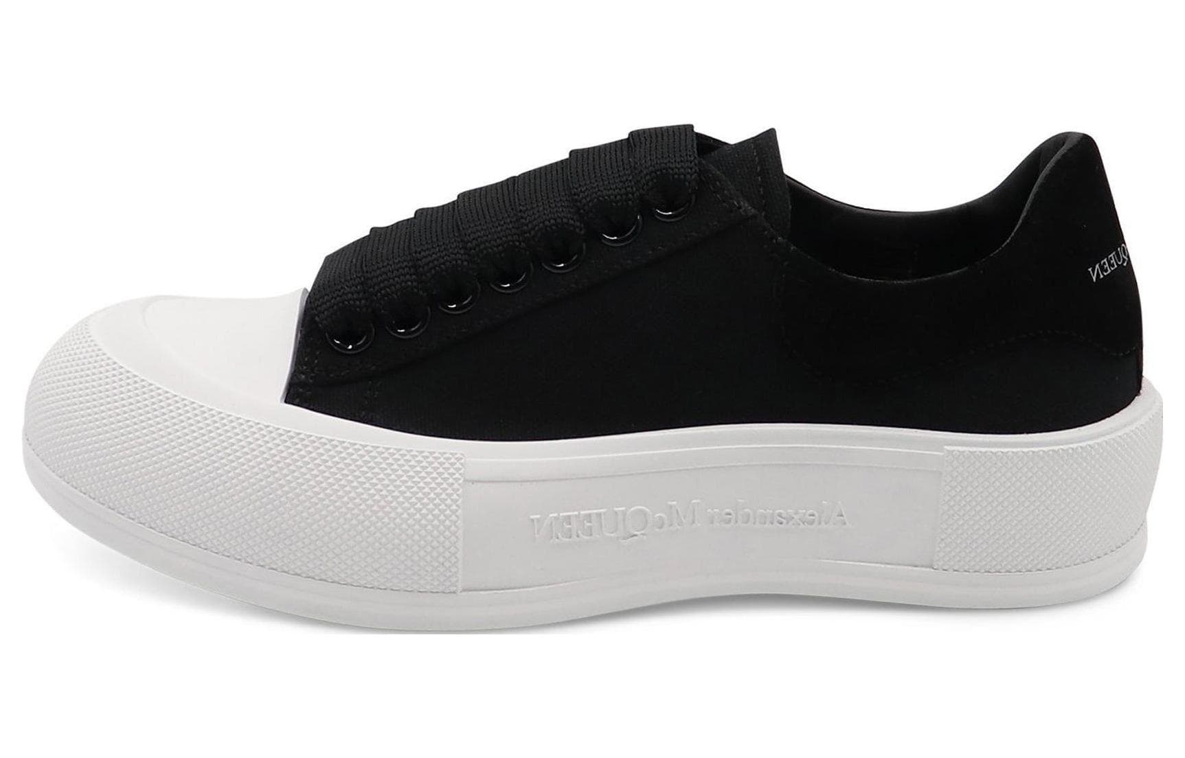 Alexander McQueen Deck Skate Plimsoll Lace Up Black Women's 2
