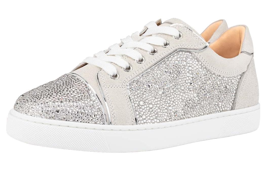 CL LUBOTING Slip-Resistant Low-Top Skateboard Shoes Women's Silver
