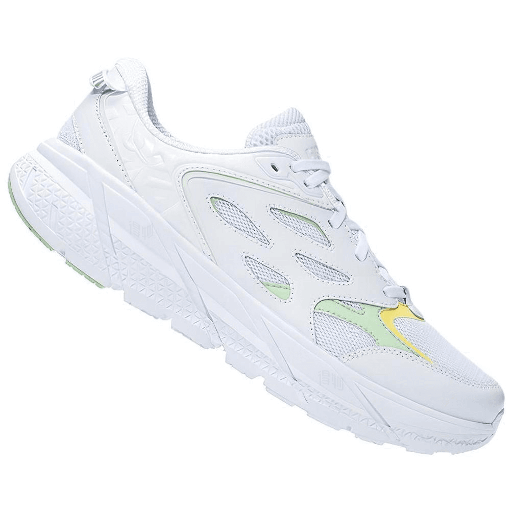 HOKA ONE ONE Clifton L Lightweight Trendy Versatile Leather Cushion Low-Top Running Shoes Men's White 6