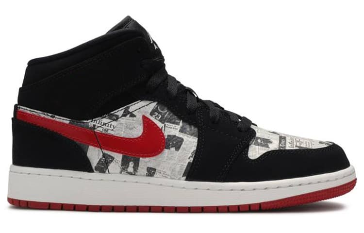 Jordan 1 Mid Newspaper Air Times GS 3