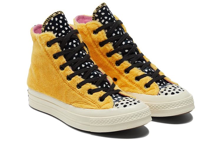 Converse Chuck Taylor All Star 70 Hi Fleece Citron Zest Polka Dot Women's 6