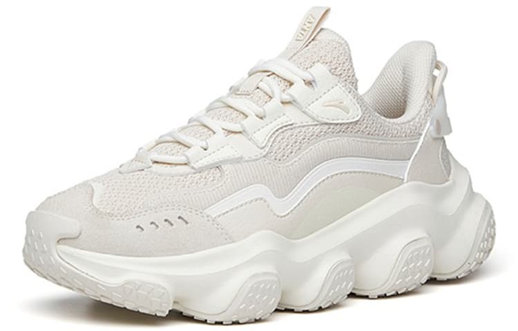 Anta Life Collection Continent White 2.0 Cushioning Wear-Resistant Low-Top Chunky Sneakers Women's Gray White 5
