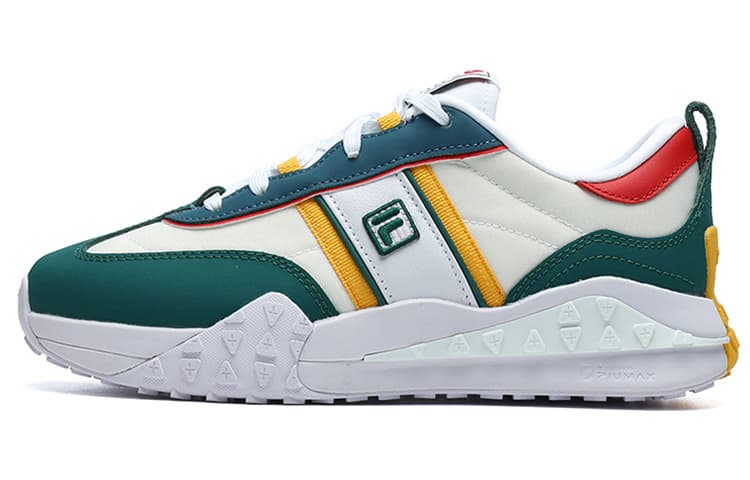FILA Brick Cushioned Slip-Resistant Abrasion-Resistant Low-Top Casual Shoes Women's White Green