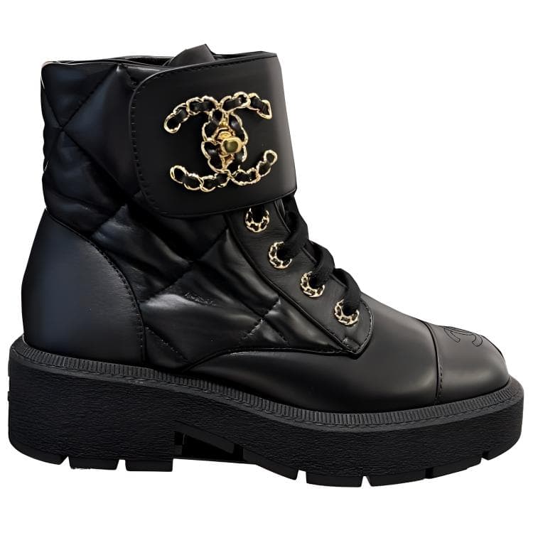 CHANEL Ankle Boots Women's Black 3
