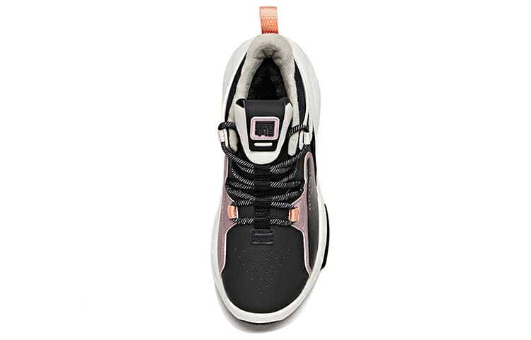 Anta Bastard Mid-Top Skateboard Shoes Women's Black White Pink 6