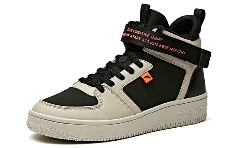 Anta Anti-Slip Wear-Resistant Mid-Top Skateboard Shoes Black Gray 4