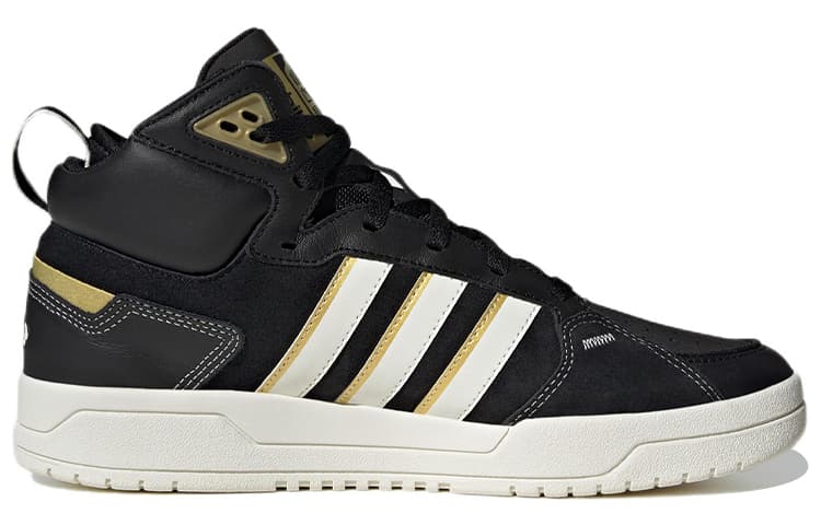Adidas Neo 100DB Anti-Slip And Wear-Resistant Lightweight Mid-Top Skateboard Shoes Unisex Black Yellow White 4