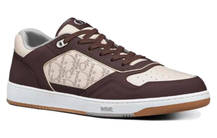 DIOR B27 Low Brown White Oblique Leather 5