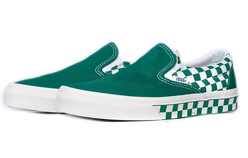 Vans Classic Slip On 'Sidewall Check   Ultramarine Green' 6