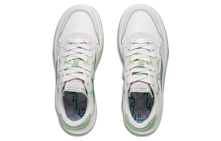 LiNing Future C1 Slip-Resistant Low-Top Skateboard Shoes Women's White Green 5