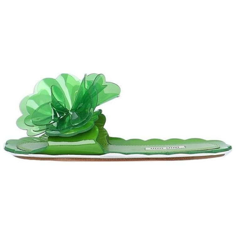 MIU MIU Slide Slippers Women's Green 4