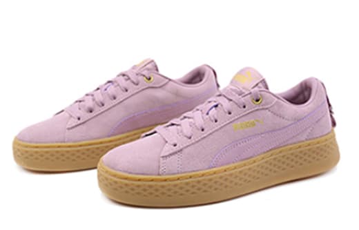 PUMA Smash Platform Frill Sneaker Low Damen Lila Braun Women's 5