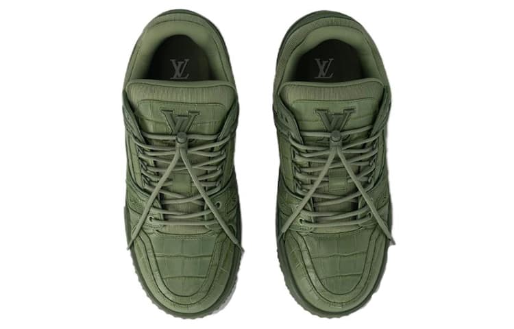 LOUIS VUITTON Trainer Maxi Skateboard Shoes Unisex Low-Top Green 5