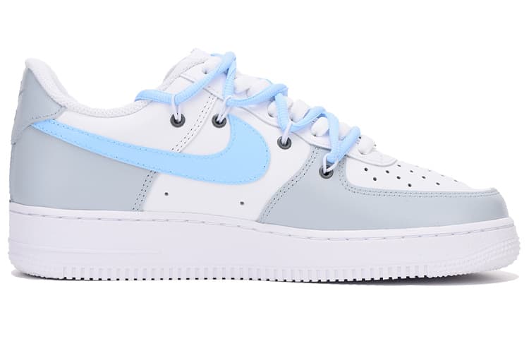 Nike Air Force 1 07 Air Force 1 Skateboard Shoes Men's Gray Blue Box 6