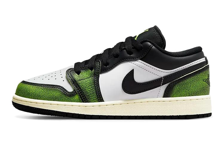 Jordan 1 Low Wear Away Electric Green GS