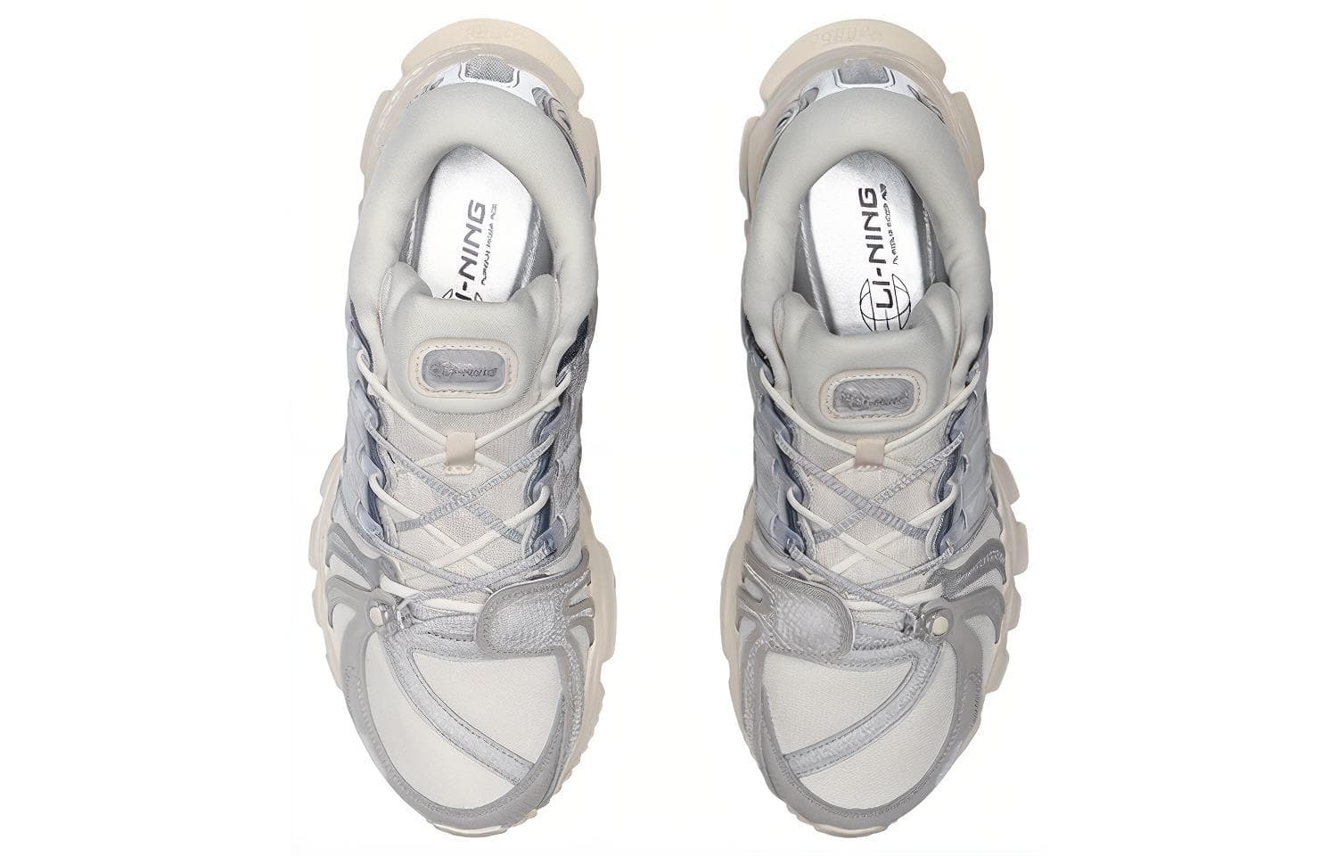 LiNing Furious Rider ACE1.5 Anti-Slip Wear-Resistant And Impact-Resistant Low-Top Casual Shoes Unisex Silver Fish Gray 6