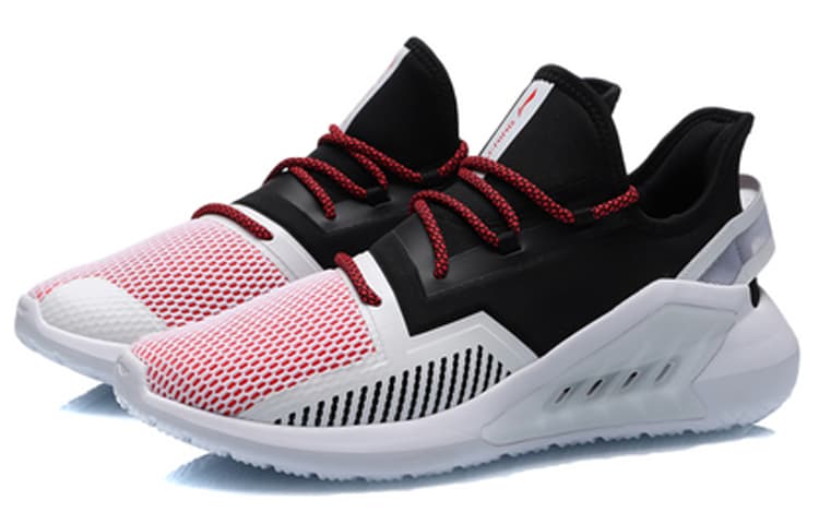 LiNing Rebound Breathable Lightweight Wear-Resistant Slip-Resistant Low-Top Sports Casual Shoes Men's Black Red 6
