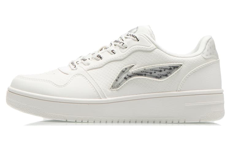 LINING Skateboard Shoes Women's Low-Top Mist White 2