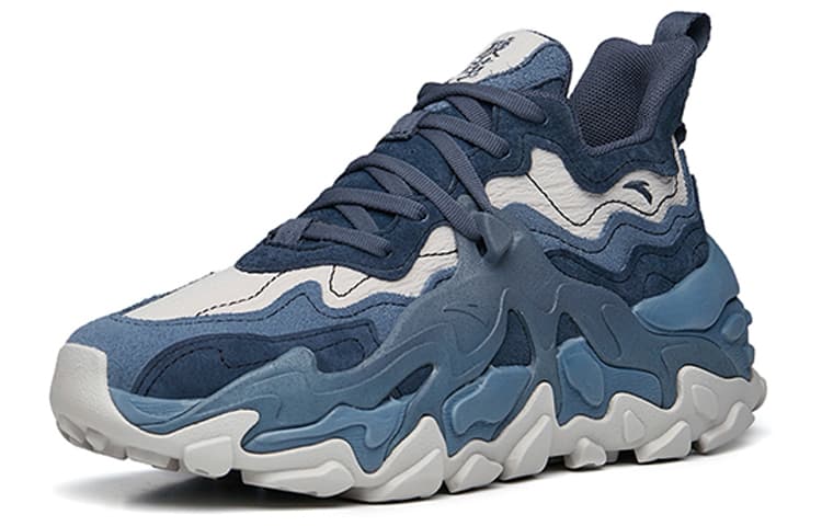 Anta Broken Cocoon 2.0 Breathable And Wear resistant Low Top Casual Shoes Women's Gray Blue 5