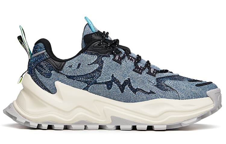 ANTA Chunky Sneakers Men Low-Top Denim Blue/Black 4