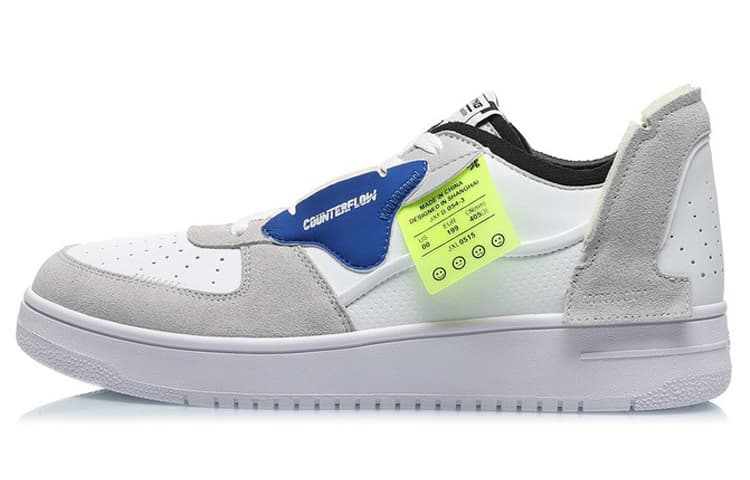 LINING CF Skateboard Shoes Men Low-Top White Gray Black