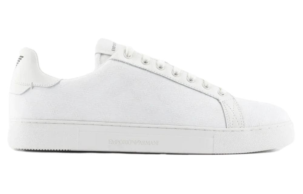 EMPORIO ARMANI Other Lace-Up Low-Top Round Toe Fashion Sneakers Men's White 4