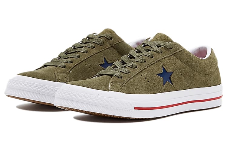 Converse One Star Non Slip Wear resistant Casual Skateboarding Shoes Unisex Green 5