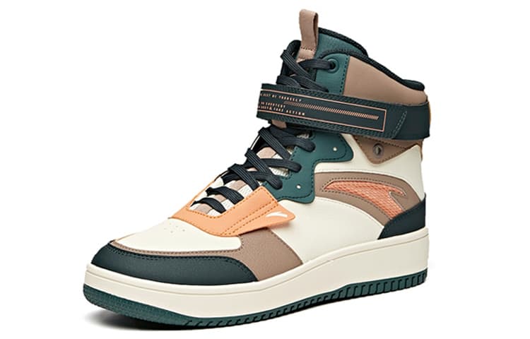 Anta Anti-Slip Wear-Resistant High-Top Skateboard Shoes White Green Gray 4